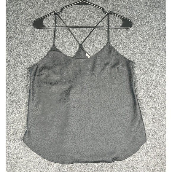 Victoria's Secret Tops - Victoria's‎ Secret Black Leopard Satin Cami Strappy Back Tank Top Small